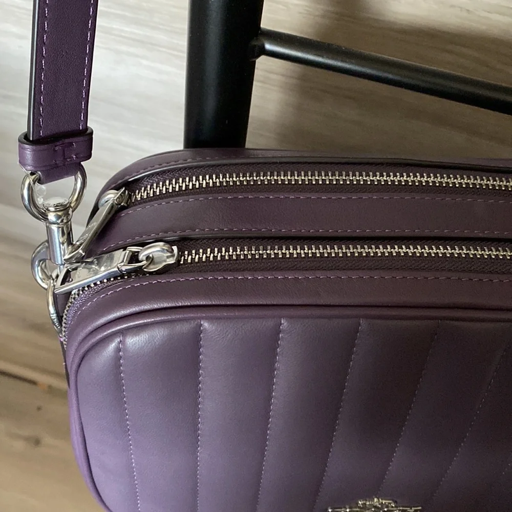 NWT- Coach Linear Quilted Nappa Leather Jes Crossbody, Amethyst
